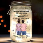 Her Hugs Fix Everything - Family Personalized Custom Mason Jar Light - Mother's Day, Gift For Mom, Daughter