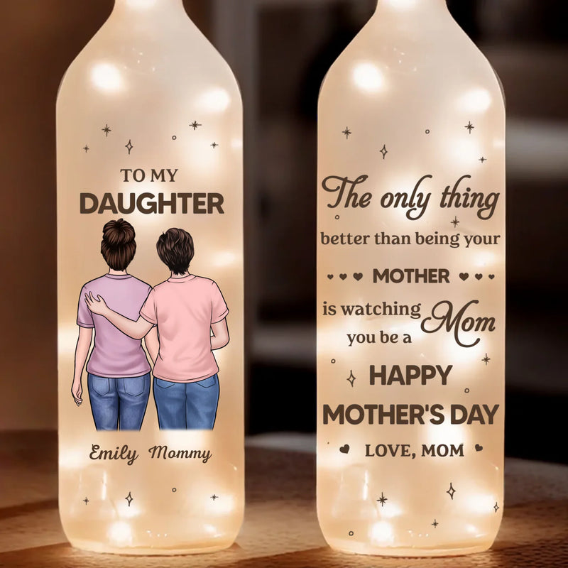 Growing Together In Love - Family Personalized Custom Bottle Lamp - Mother's Day, Gift For Mom, Daughter