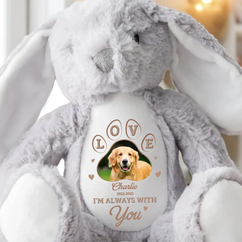 Custom Photo Forever My Cuddle Buddy - Memorial Personalized Custom Easter Bunny Plush - Sympathy Gift For Pet Owners, Pet Lovers