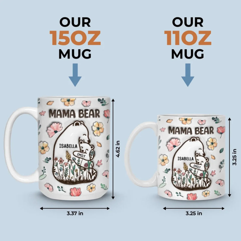 Always Snuggled In Mama Bear’s Love - Family Personalized Custom 3D Inflated Effect Printed Mug - Mother's Day, Gift For Mom, Grandma