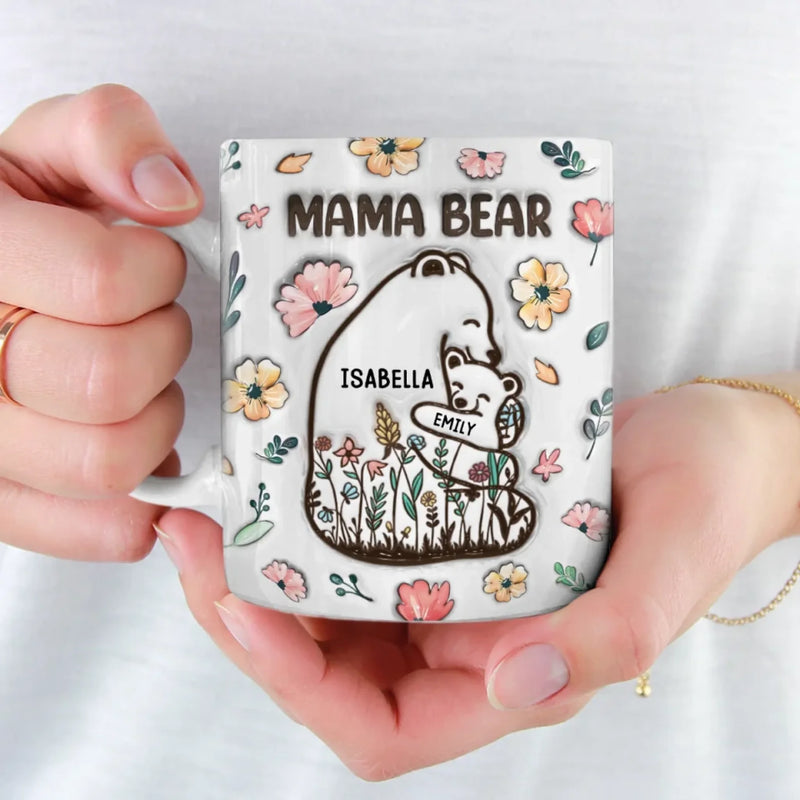 Always Snuggled In Mama Bear’s Love - Family Personalized Custom 3D Inflated Effect Printed Mug - Mother's Day, Gift For Mom, Grandma