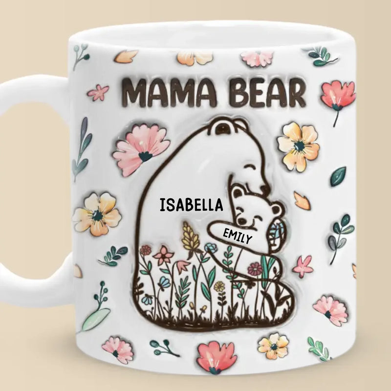Always Snuggled In Mama Bear’s Love - Family Personalized Custom 3D Inflated Effect Printed Mug - Mother's Day, Gift For Mom, Grandma