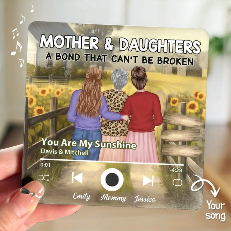 Our Souls Are Forever Entwined - Family Personalized Custom Music Fridge Magnet That Can Play Songs - Mother's Day Gift For Mom, Daughter