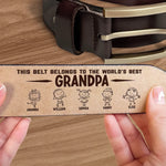 Custom Name World's Best Daddy Gift - Personalized Engraved Leather Belt