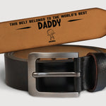 Custom Name World's Best Daddy Gift - Personalized Engraved Leather Belt