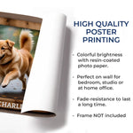 Custom Photo Pawprints On The Path, Pawprints On My Heart - Memorial Personalized Custom Horizontal Poster - Sympathy Gift For Dog Lovers