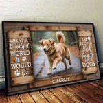 Custom Photo Pawprints On The Path, Pawprints On My Heart - Memorial Personalized Custom Horizontal Poster - Sympathy Gift For Dog Lovers