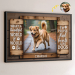 Custom Photo Pawprints On The Path, Pawprints On My Heart - Memorial Personalized Custom Horizontal Poster - Sympathy Gift For Dog Lovers