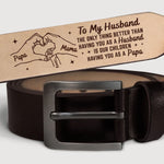 My Everything, My Forever Love - Family Personalized Custom Engraved Leather Belt - Father's Day, Gift For Dad, Grandpa