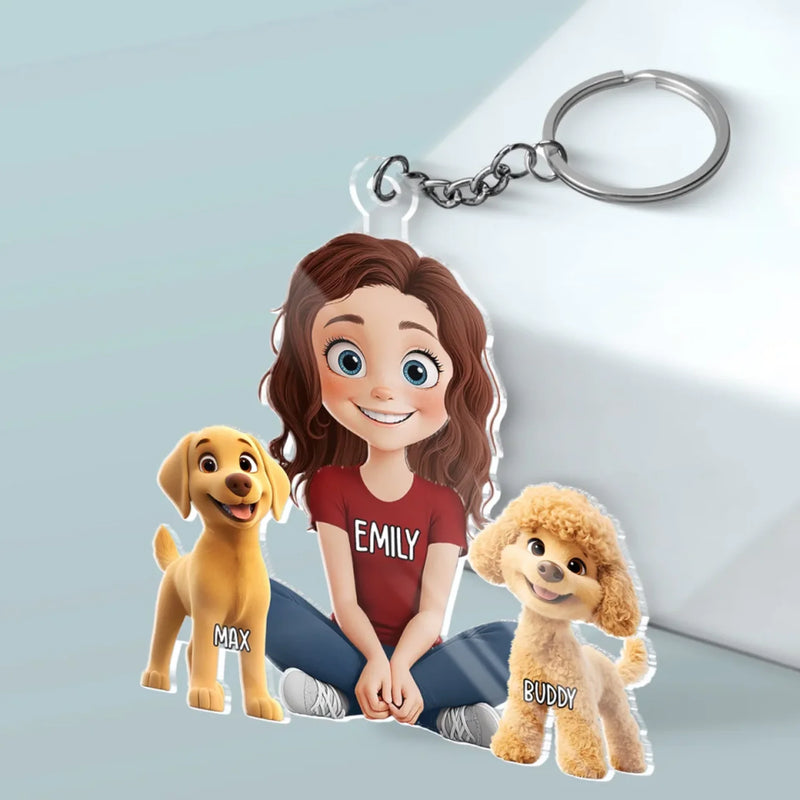 Unstoppable Love, Me And My Dogs - Dog Personalized Custom Shaped Acrylic Keychain - Gift For Pet Owners, Pet Lovers