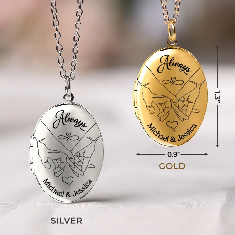 Custom Photo Our Forever Moment - Couple Personalized Custom Locket Necklace - Gift For Husband Wife, Anniversary