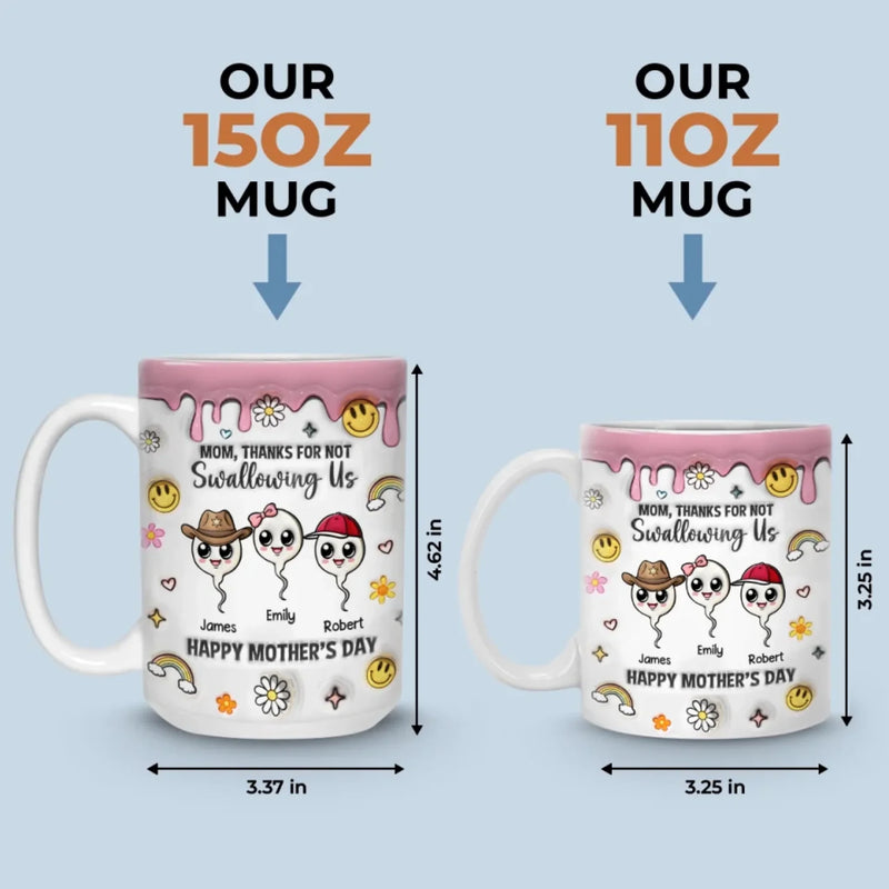 Thanks For Choosing Motherhood - Family Personalized Custom 3D Inflated Effect Printed Mug - Mother's Day, Gift For Mom