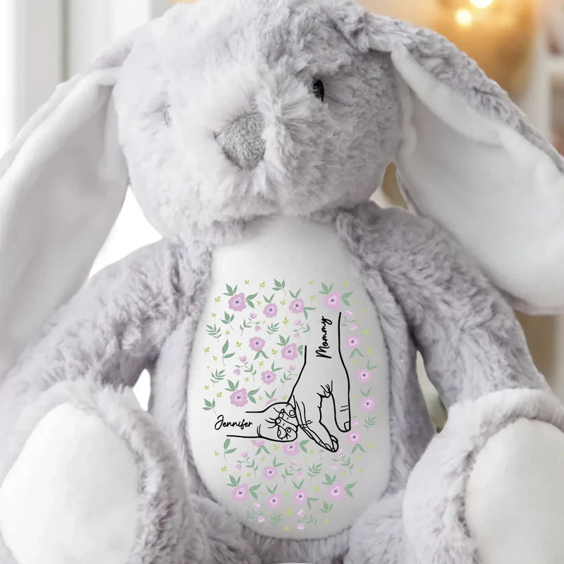 Love's Sweetest Hold - Family Personalized Custom Easter Bunny Plush - Mother's Day, Gift For Mom, Grandma