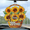 Blooming Love, Forever Mom - Family Personalized Custom Car Ornament - Acrylic Custom Shaped - Mother's Day, Gift For Mom, Grandma