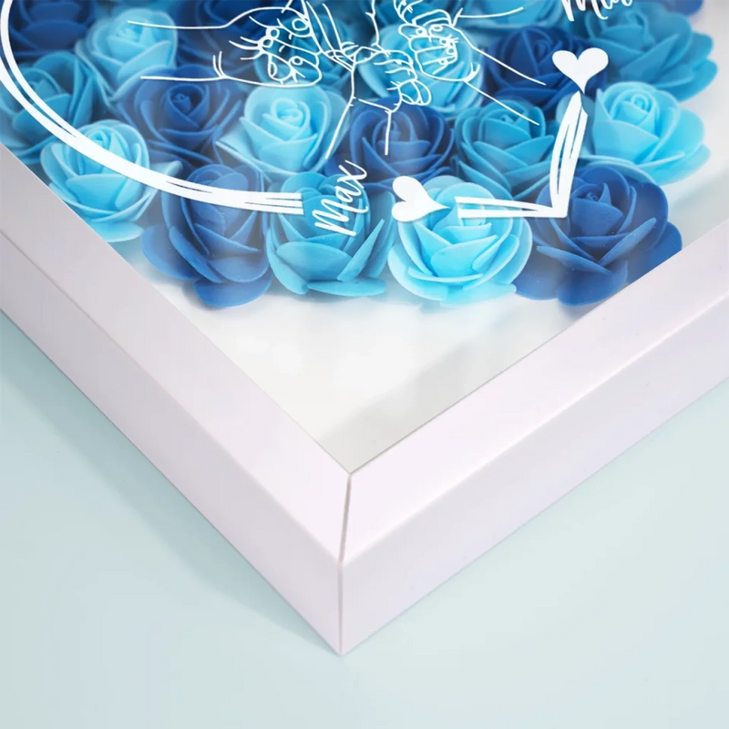 Built By Love, Bound By Family - Family Personalized Custom Flower Shadow Box - Mother's Day, Gift For Mom, Grandma