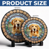 Custom Photo No Greater Companion, No Better Friend - Memorial Personalized Custom 3D Mosaic Faux Stained Glass Print Round Shaped Memorial Stone - Sympathy Gift For Pet Owners, Pet Lovers