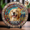 Custom Photo My Pawprints May No Longer Be In Your House - Memorial Personalized Custom 3D Mosaic Faux Stained Glass Print Round Shaped Memorial Stone - Sympathy Gift For Pet Owners, Pet Lovers