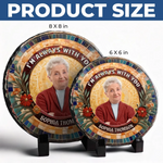 Custom Photo A Quiet Presence That Echoes Still - Memorial Personalized Custom Round Shaped Stone With Stand - Sympathy Gift For Family Members