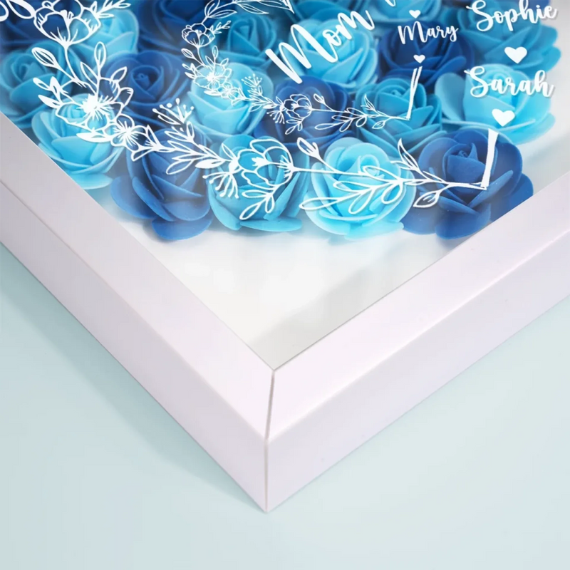 Your Love Built This Family, Your Heart Holds It Together - Family Personalized Custom Flower Shadow Box - Mother's Day, Gift For Mom, Grandma