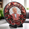 Custom Photo Your Love Lingers In The Little Things - Memorial Personalized Custom Round Shaped Stone With Stand - Sympathy Gift For Family Members