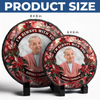 Custom Photo Your Love Lingers In The Little Things - Memorial Personalized Custom Round Shaped Stone With Stand - Sympathy Gift For Family Members