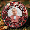 Custom Photo Your Love Lingers In The Little Things - Memorial Personalized Custom Round Shaped Stone With Stand - Sympathy Gift For Family Members
