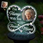 Custom Photo I'm Always With You, Forever Missed - Memorial Personalized Custom Garden Solar Light - Sympathy Gift For Family