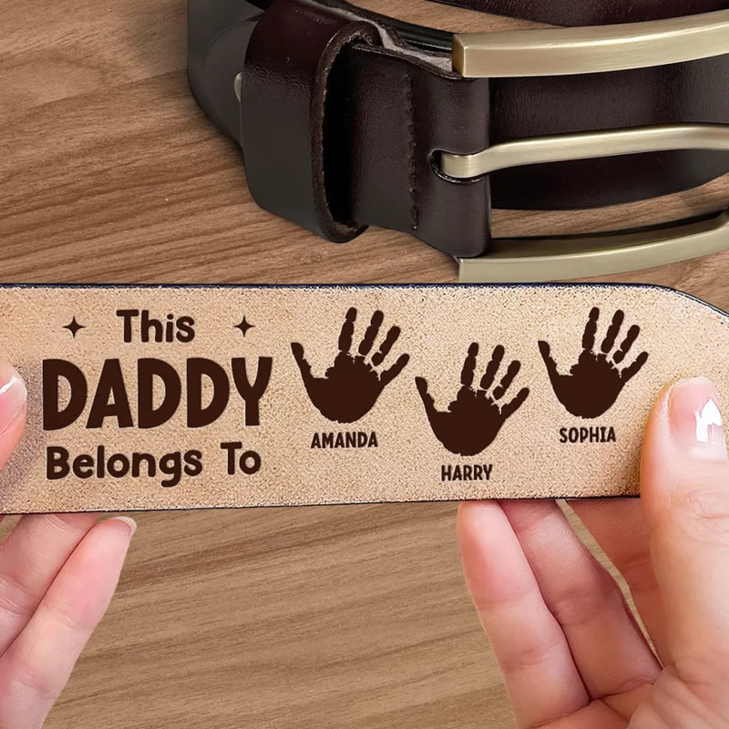 Always My Dad, Forever My Hero - Family Personalized Custom Engraved Leather Belt - Father's Day, Gift For Dad, Grandpa