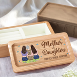 Forever Linked By Love - Family Personalized Custom Wooden Jewelry Box - Mother's Day, Gift For Mom, Daughters