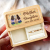 Forever Linked By Love - Family Personalized Custom Wooden Jewelry Box - Mother's Day, Gift For Mom, Daughter