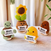 Thank You For Helping Me Grow - Family Personalized Custom Handmade Crochet Plush With Motivational Message - Mother's Day, Gift For Mom, Grandma