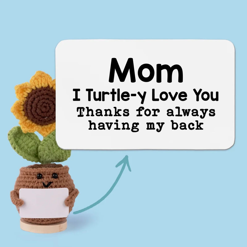 Thank You For Helping Me Grow - Family Personalized Custom Handmade Crochet Plush With Motivational Message - Mother's Day, Gift For Mom, Grandma