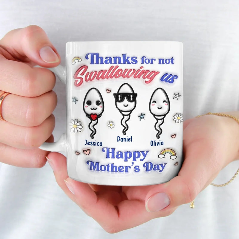 You Really Took One For The Team - Family Personalized Custom 3D Inflated Effect Printed Mug - Mother's Day, Gift For Mom