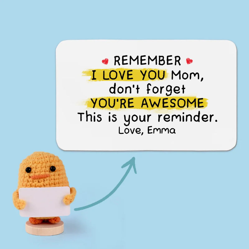 Thanks For Always Being There, Mom - Family Personalized Custom Handmade Crochet Plush With Motivational Message - Mother's Day, Gift For Mom