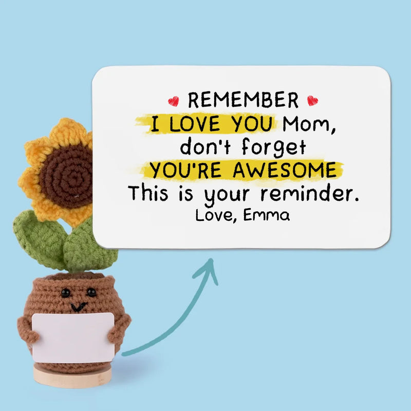 Thanks For Always Being There, Mom - Family Personalized Custom Handmade Crochet Plush With Motivational Message - Mother's Day, Gift For Mom