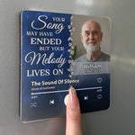 Custom Photo I Miss The Sound Of Your Voice - Memorial Personalized Custom Music Fridge Magnet That Can Play Songs - Sympathy Gift For Family