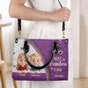 Happiness Is Being A Grandma - Family Personalized Custom Leather Handbag - Mother's Day, Gift For Mom, Grandma