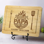 Grill Marks Made With Love - Family Personalized Custom Engraved Wooden Cutting Board - Father's Day, Gift For Dad, Grandpa, Grill Masters