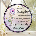 You Make My Heart Bloom - Family Personalized Custom Stained Glass Window Hanging Suncatcher - Mother's Day, Gift For Mom, Daughter