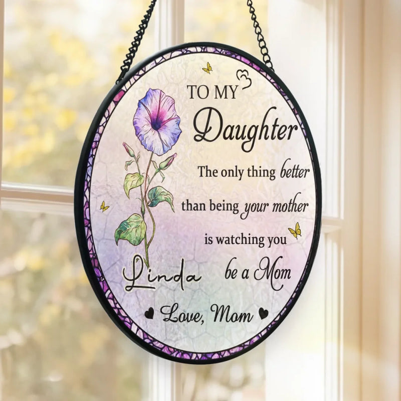 You Make My Heart Bloom - Family Personalized Custom Stained Glass Window Hanging Suncatcher - Mother's Day, Gift For Mom, Daughter