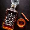 The Legend Lives In Every Sip - Family Personalized Custom Glass Whiskey Bottle - Father's Day, Gift For Dad, Grandpa