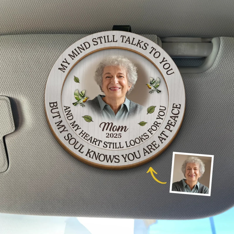 Custom Photo Though You're Gone, Your Love Remains - Memorial Personalized Custom Car Visor Clip - Sympathy Gift For Family Members