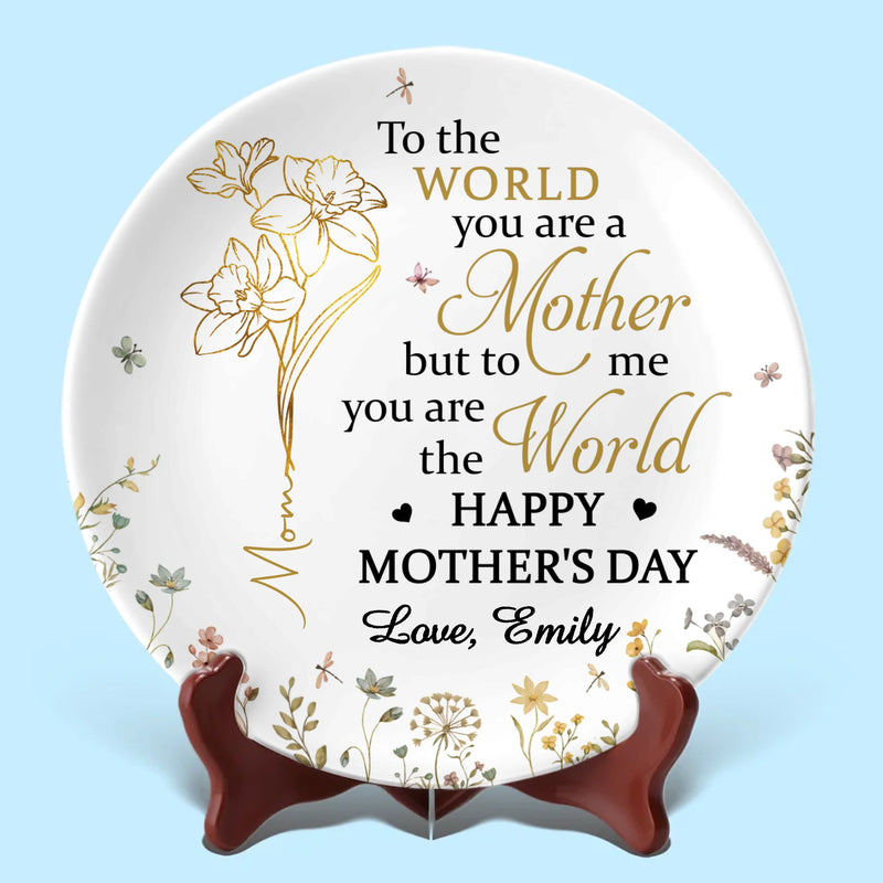 My Forever Hero Is You, Mom - Family Personalized Custom Ceramic Plate - Mother's Day, Gift For Mom, Grandma