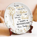 My Forever Hero Is You, Mom - Family Personalized Custom Ceramic Plate - Mother's Day, Gift For Mom, Grandma