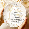 My Forever Hero Is You, Mom - Family Personalized Custom Ceramic Plate - Mother's Day, Gift For Mom, Grandma