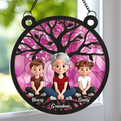 Through Every Stage, You’re Always My Heart - Family Personalized Window Hanging Suncatcher Ornament - Mother's Day, Gift For Mom, Grandma