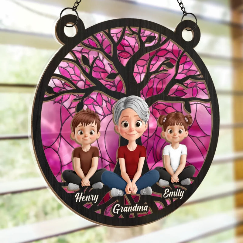 Through Every Stage, You’re Always My Heart - Family Personalized Window Hanging Suncatcher Ornament - Mother's Day, Gift For Mom, Grandma