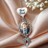 Custom Photo Forever In My Heart - Memorial Personalized Custom Graduation Tassel Heart & Angel Wing Charm - Sympathy Gift For Family Members