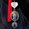 Custom Photo Forever In My Heart - Memorial Personalized Custom Graduation Tassel Heart & Angel Wing Charm - Sympathy Gift For Family Members