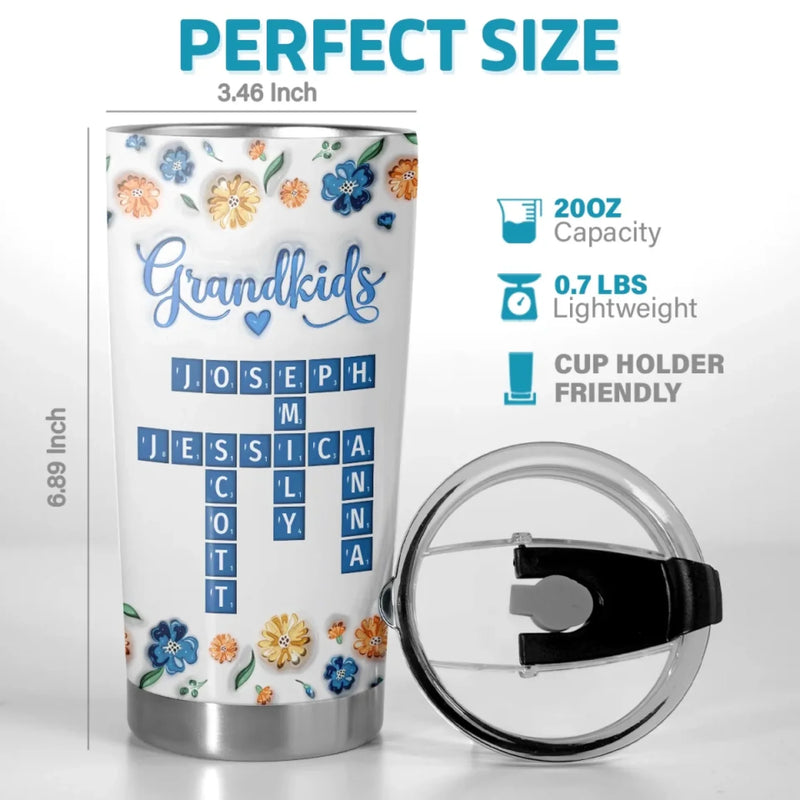 Pieces Of My Heart - Family Personalized Custom 3D Inflated Effect Printed Tumbler - Mother's Day, Gift For Mom, Grandma
